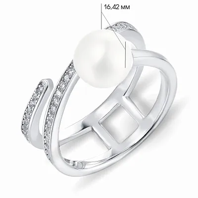 Серебряное кольцо с жемчугом Trendy Style (арт. 7501/4275жб)