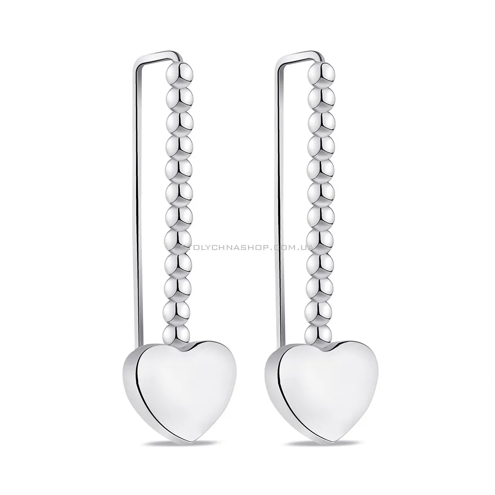 Серебряные серьги Сердце (арт. 7502/4236) - цена