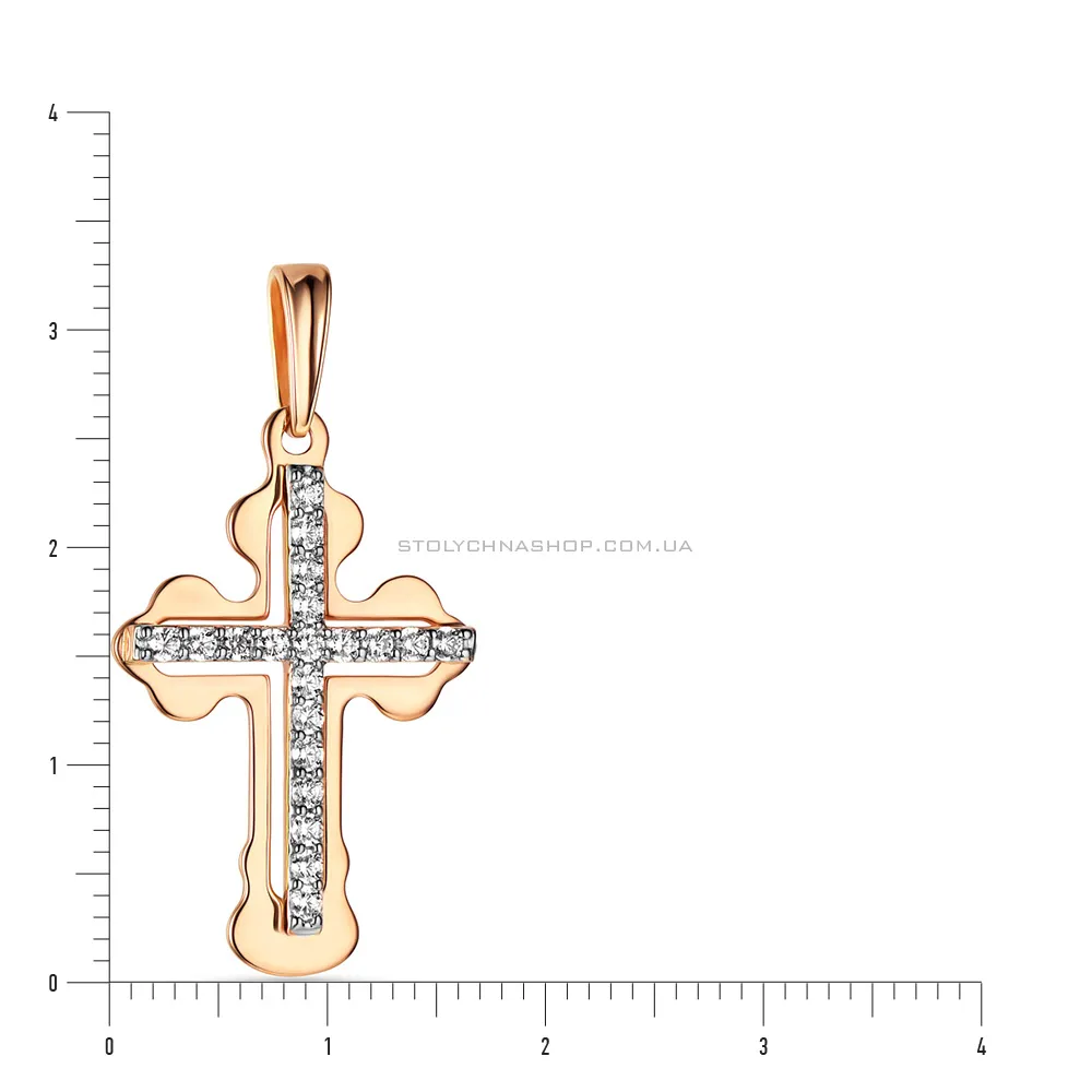 Золотая подвеска-крестик с фианитами (арт. 501319)