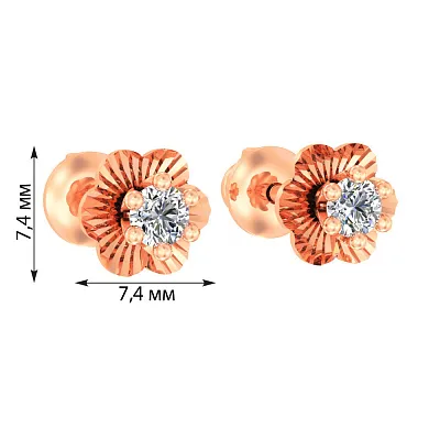 Дитячі золоті сережки з фіанітами (арт. 110508)
