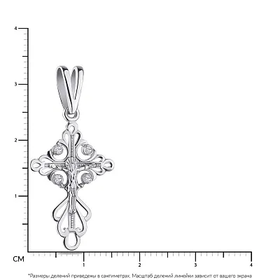 Хрестик зі срібла з фіанітами  (арт. 7504/2-0089.0.2)