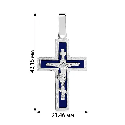 Золотий хрестик з розп'яттям та емаллю (арт. 541131бнсш)