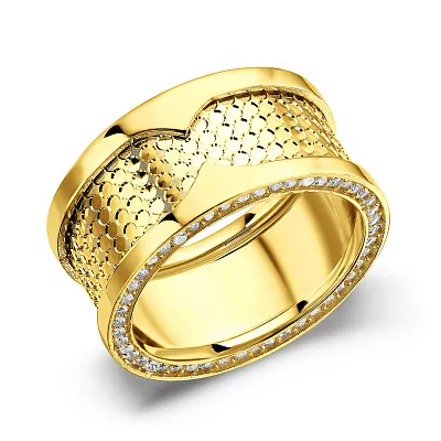 Широкое кольцо из желтого золота (арт. 155691ж)