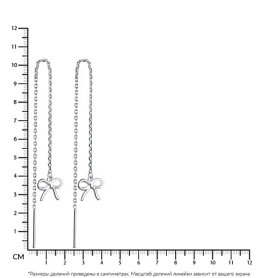 Довгі сережки-протяжки "Бантики" зі срібла (арт. 7502/261819)