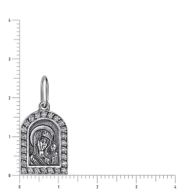 Серебряная ладанка иконка Божья Матерь «Казанская» (арт. 7917/3315-ч)