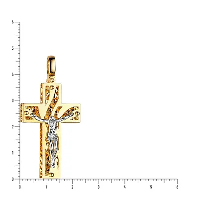 Крестик из желтого золота с распятием  (арт. 500631ж)