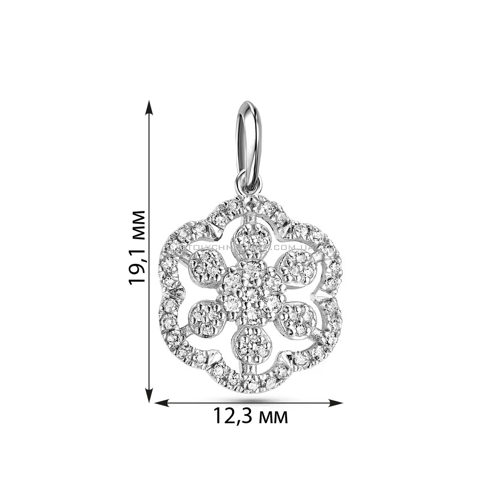 Кулон из белого золота с бриллиантами (арт. 3190407202) - 2 - цена