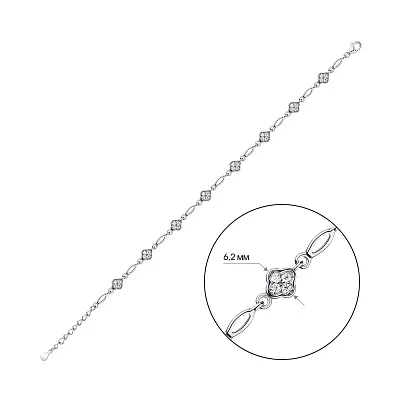 Браслет зі срібла з фіанітами (арт. 7509/4222)