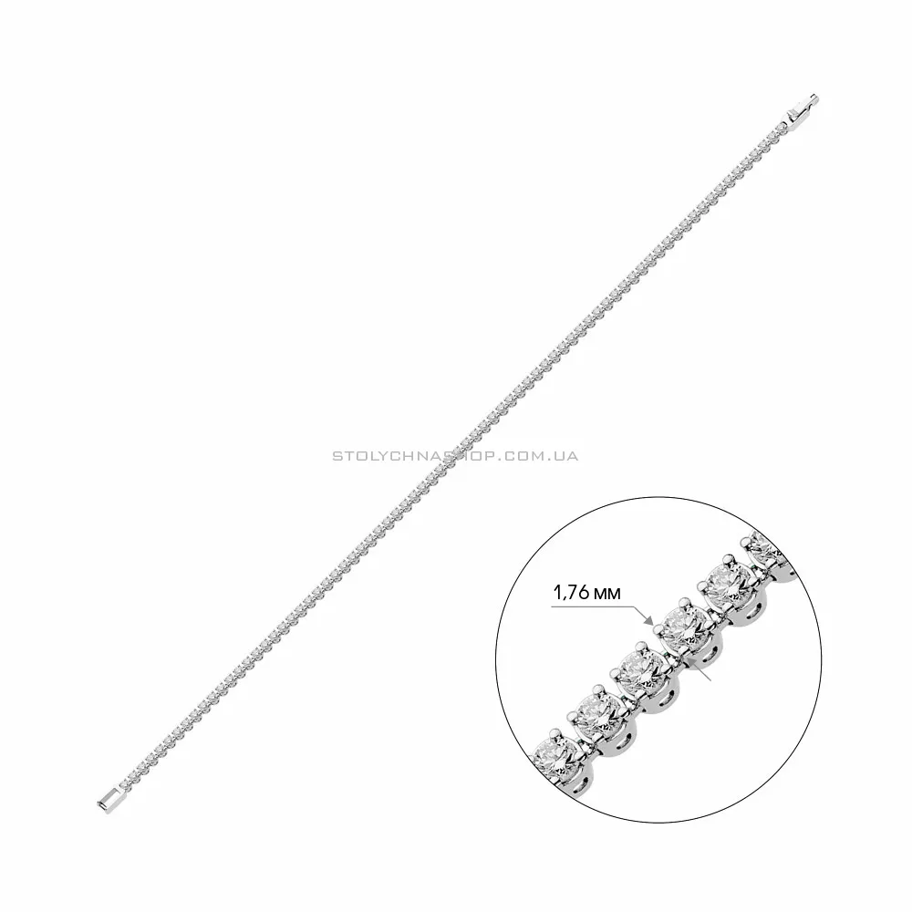Браслет золотий в білому кольорі металу з діамантами  (арт. Б01120811146б) - 4 - цена