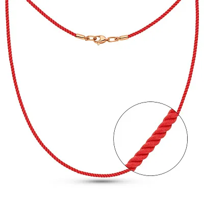 Красный ювелирный шнурок с золотым замком (арт. 7105845101)