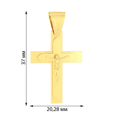 Хрестик з жовтого золота «Віра у спасіння» (арт. 501370жж)