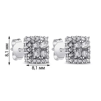 Сережки-пусети зі срібла з фіанітами (арт. 7518/6530)