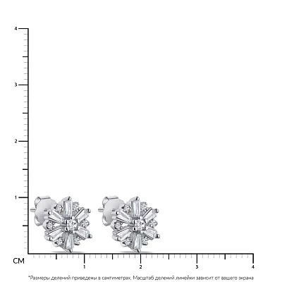 Сережки срібні з фіанітами різної форми  (арт. 7518/6222)