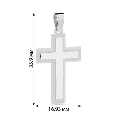 Серебряный крестик без распятия  (арт. Х440410м)