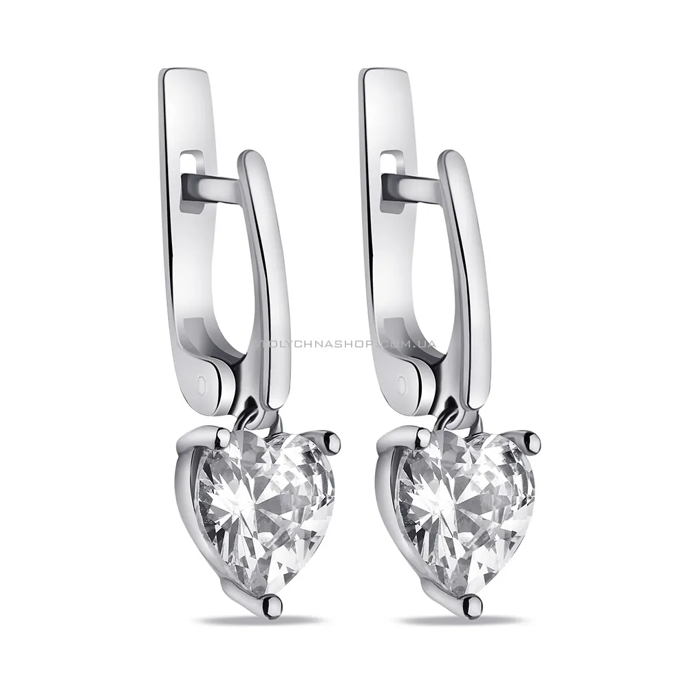 Сережки зі срібла з фіанітом (арт. 7502/617сп) - цена