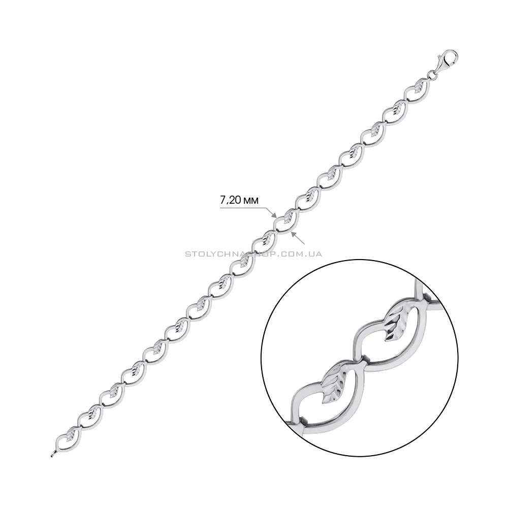 Срібний браслет з алмазною гранню  (арт. 7509/3637) - 2 - цена