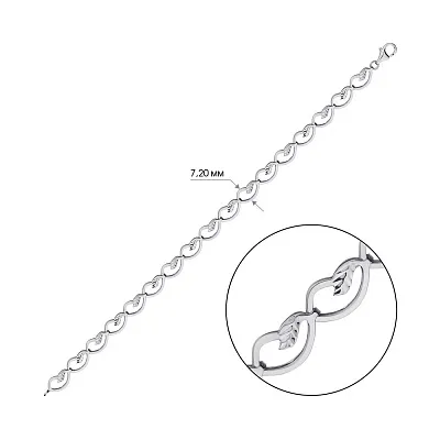 Срібний браслет з алмазною гранню  (арт. 7509/3637)