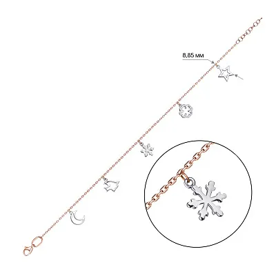 Золотий жіночий браслет з підвісками (арт. 324047)