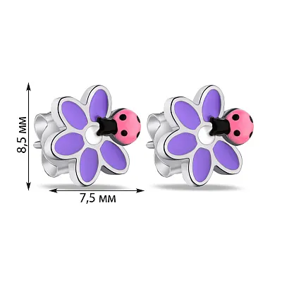 Срібні сережки-пусети для дітей (арт. 7518/6798ефр)