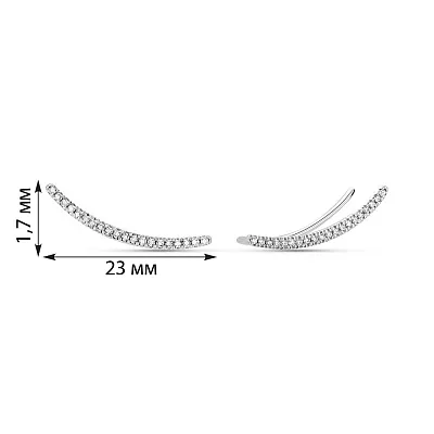 Золоті сережки-клаймбери з діамантами (арт. 2110003202)