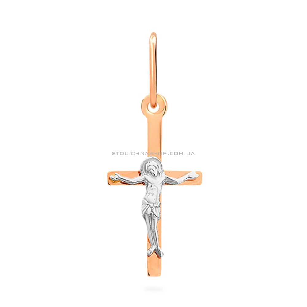 Нательный золотой крестик с распятием (арт. 517500) - цена