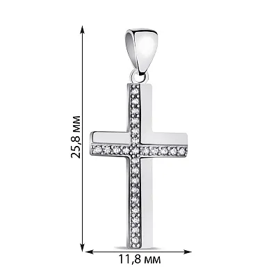 Серебряный крестик с дорожкой из фианитов (арт. 7503/3983)