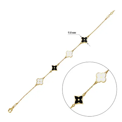 Золотий жіночий браслет з емаллю (арт. 324310же)