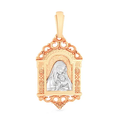 Золотая ладанка Божья Матерь с младенцем (арт. 440933)