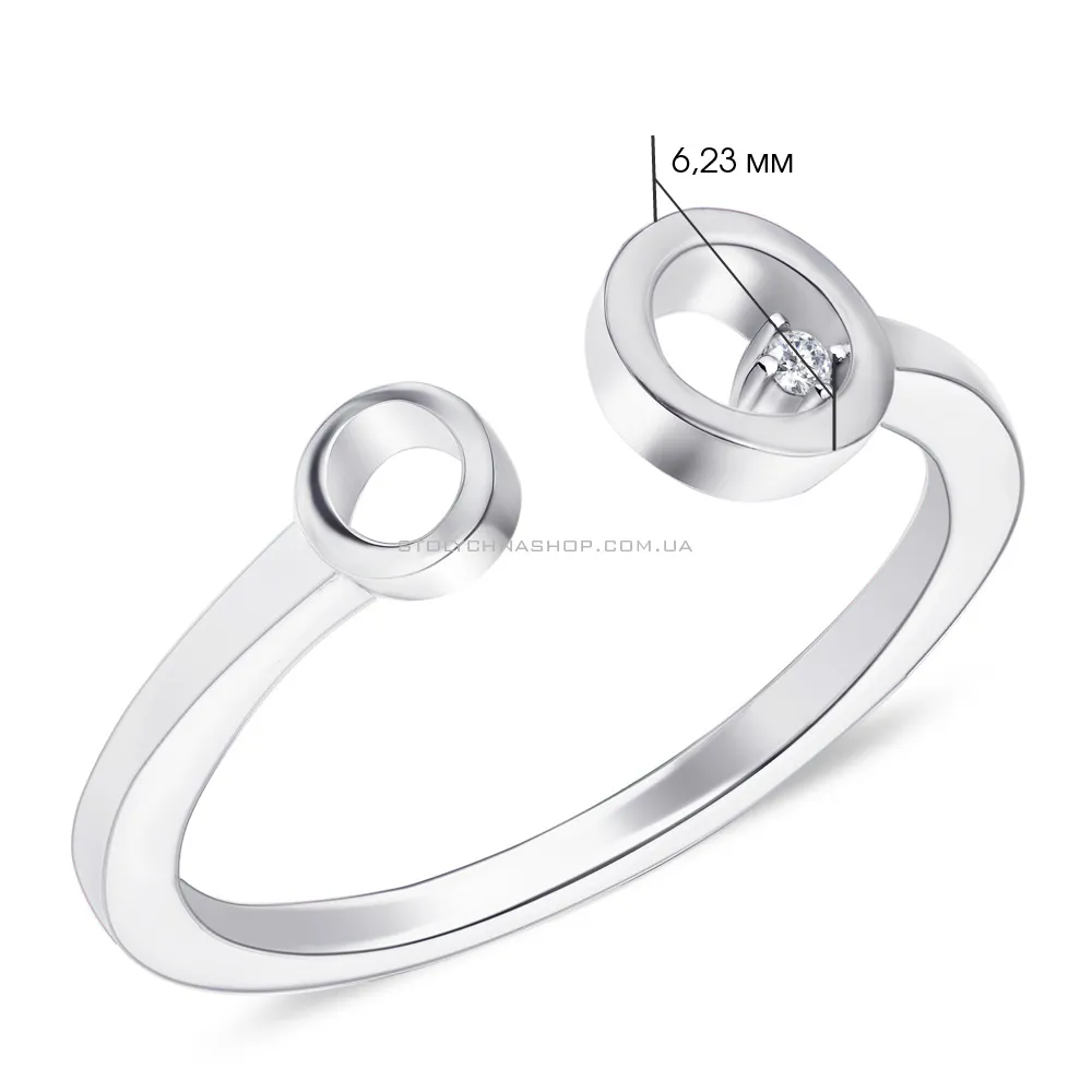 Серебряное кольцо с фианитом (арт. 7501/4238) - 2 - цена