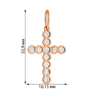 Крестик из красного и белого золота (арт. 440764/1кб)