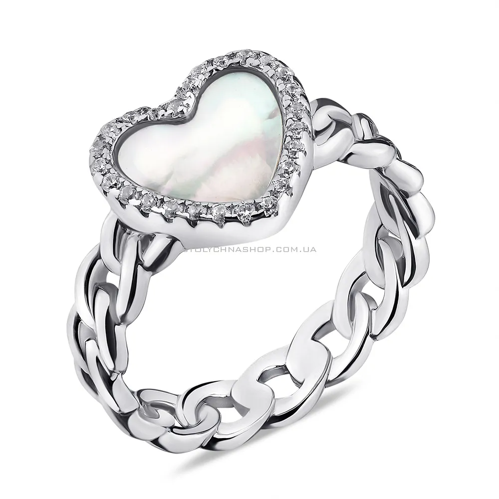 Срібна каблучка Серце (арт. 7501/6734п) - цена