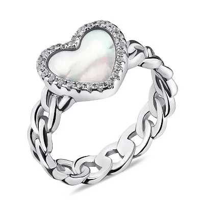 Серебряное кольцо Сердце (арт. 7501/6734п)