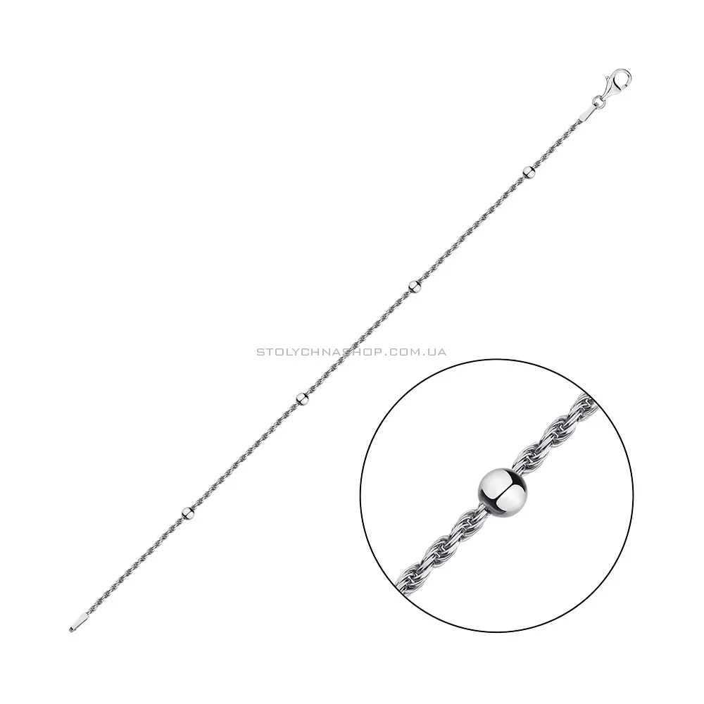 Ланцюговий срібний браслет Плетіння Джгут фантазійний (арт. 7509/4259) - цена