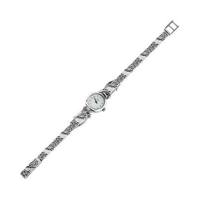Срібний жіночий годинник з фіанітами (арт. 7926/7110005)