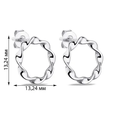 Сережки-пусети зі срібла без каміння  (арт. 7518/6239)