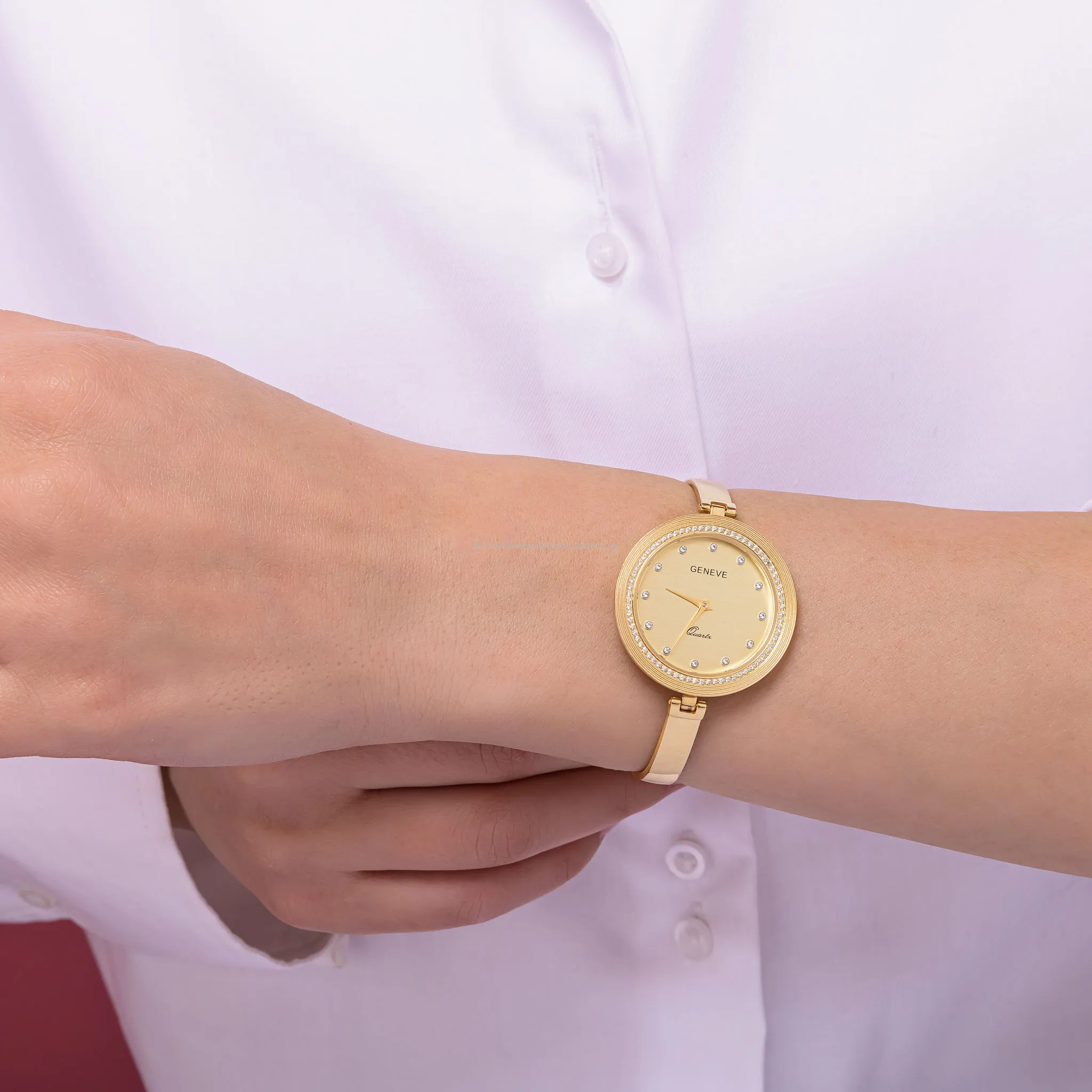 Жіночий золотий годинник з фіанітами (арт. 260227ж) - 4 - цена