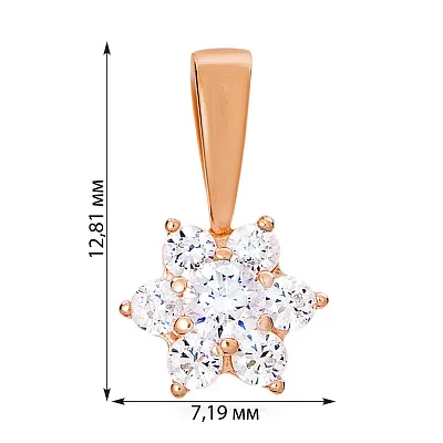 Підвіска золота «Квітка» з фіанітами (арт. 440395)