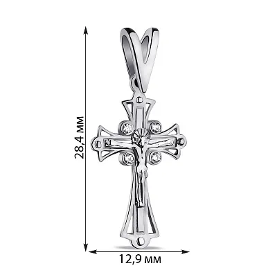 Хрестик зі срібла з фіанітами (арт. 7504/2-0090.0.2)