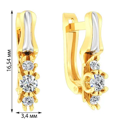 Золоті сережки з фіанітами (арт. 118800ж)