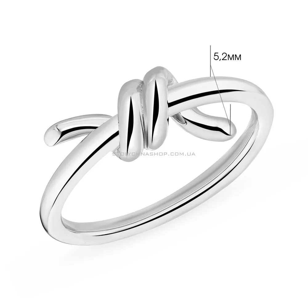 Серебряное кольцо "Узелок" без камней  (арт. 7501/5604) - 2 - цена