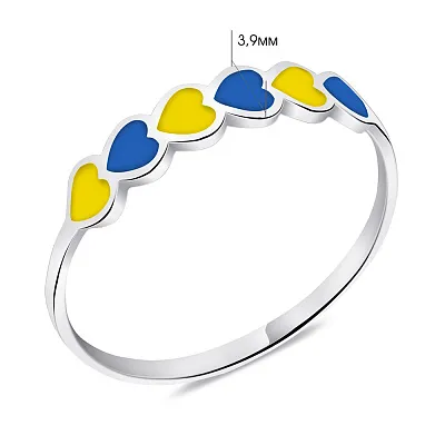 Срібна каблучка Прапор України (арт. 7501/А127егжкю)