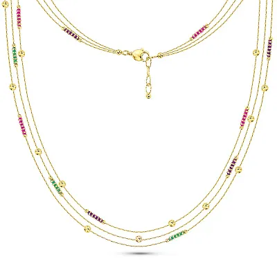 Золотое многослойное колье Francelli (арт. 352698жцв)