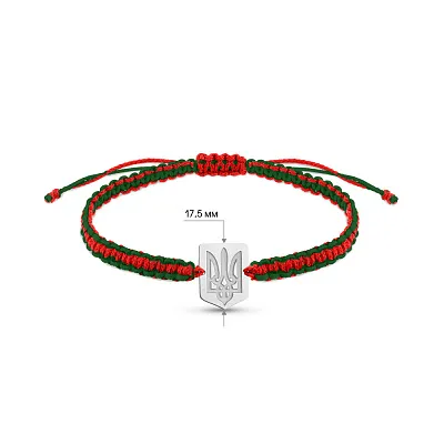 Браслет на нити с серебряной вставкой (арт. Х340075кз)