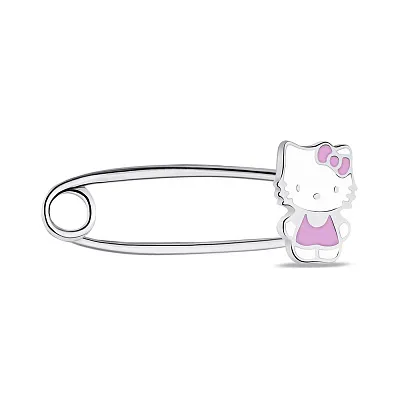 Детская булавка из серебра Kitty (арт. 7511/А131ебршпю)