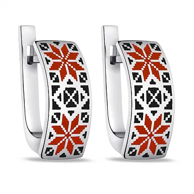 Серьги из серебра с эмалью (арт. 7502/А046екчсю)