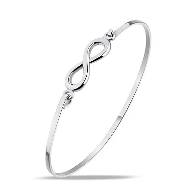Серебряный жесткий браслет Бесконечность без камней (арт. 7509/2248)
