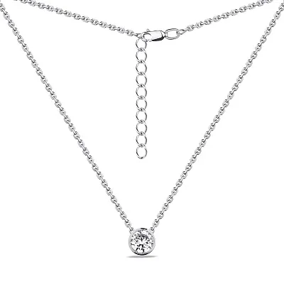 Серебряное колье с фианитом (арт. 7507/7-2035.0.2)