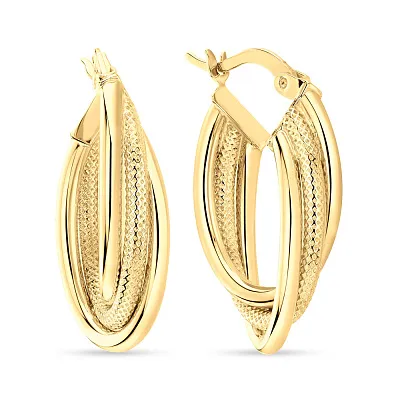 Серьги-кольца из желтого золота  (арт. 109068/25ж)