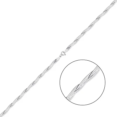 Серебряная цепочка плетения Косичка (арт. 7508/819Р2/50)