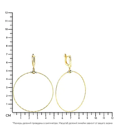 Золотые сережки-подвески в желтом цвете металла (арт. 108208/50жб)